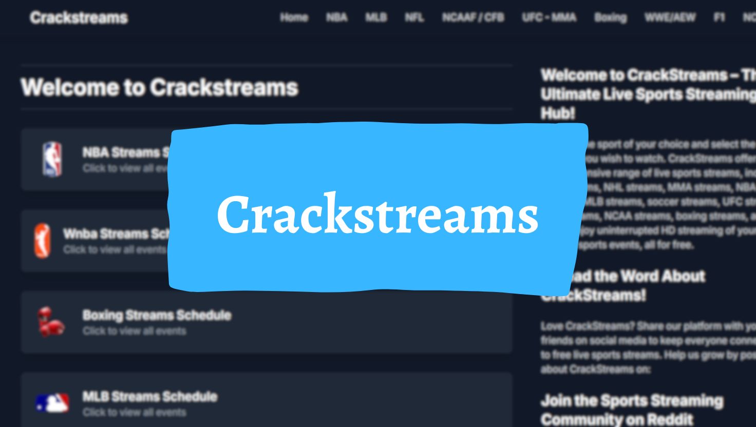 Crackstreams sites & Alternatives
