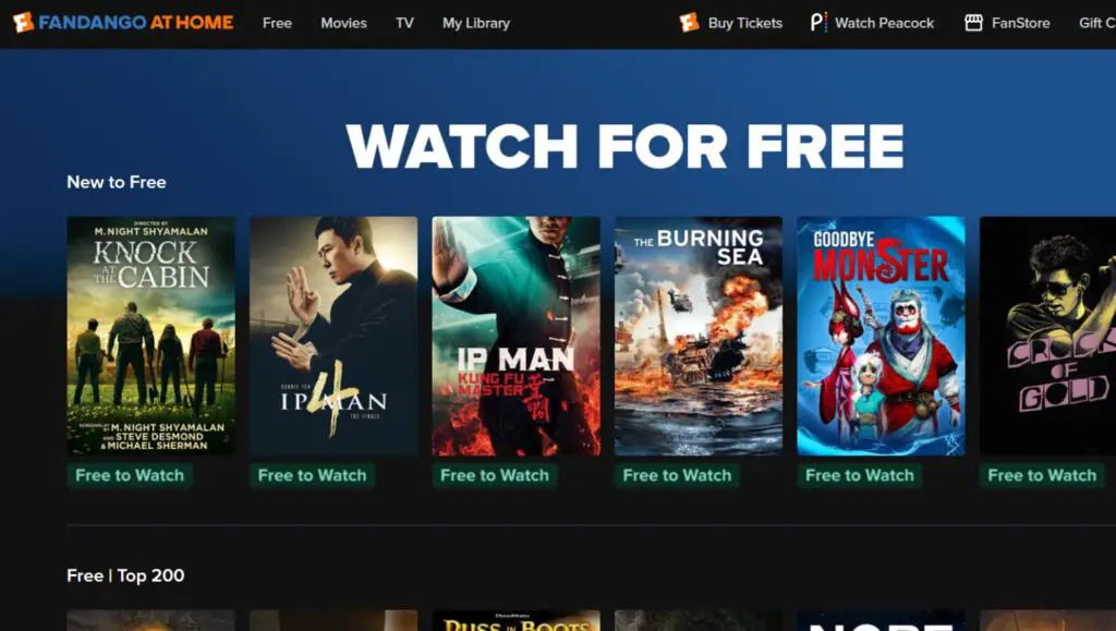Fandango at Home (formerly Vudu, Free with Ads)