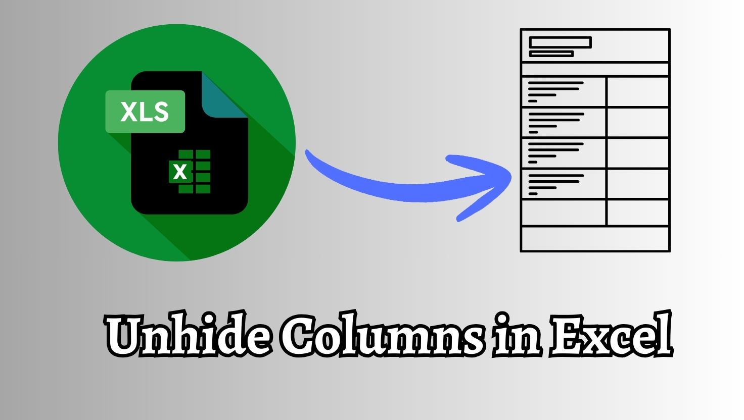 Unhide Columns in Excel