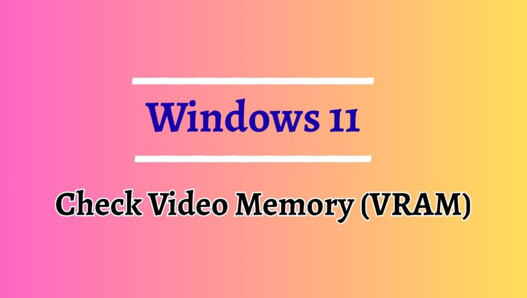 Check Video Memory (VRAM)