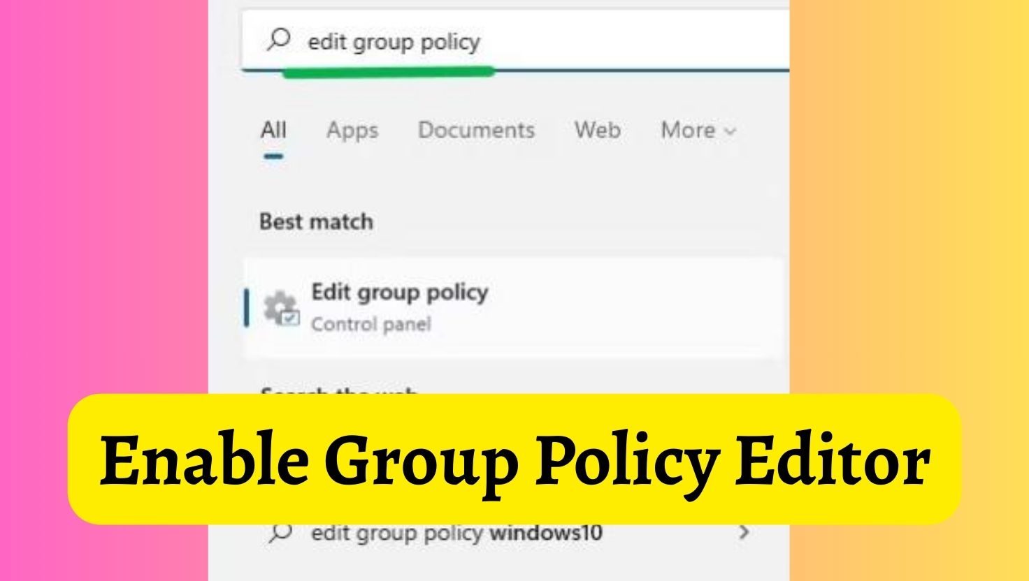 Enable Group Policy Editor