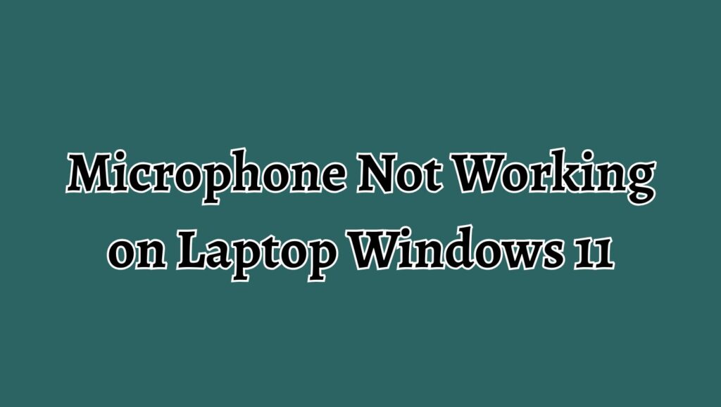 Microphone Not Working on Laptop Windows 11