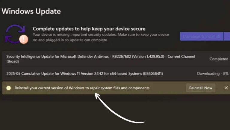 Fix “Reinstall Your Current Version of Windows” Message