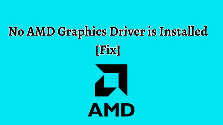 No AMD Graphics Driver is Installed [Fix]