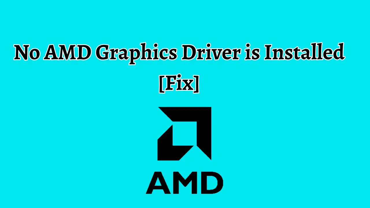 No AMD Graphics Driver is Installed [Fix]