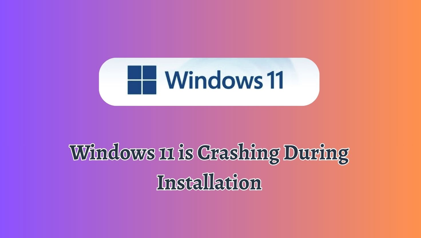 Windows 11 is Crashing During Installation