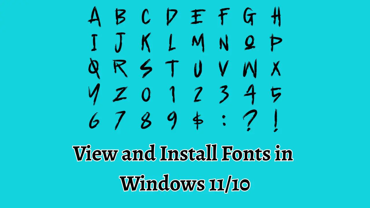 View and Install Fonts in Windows 11 10
