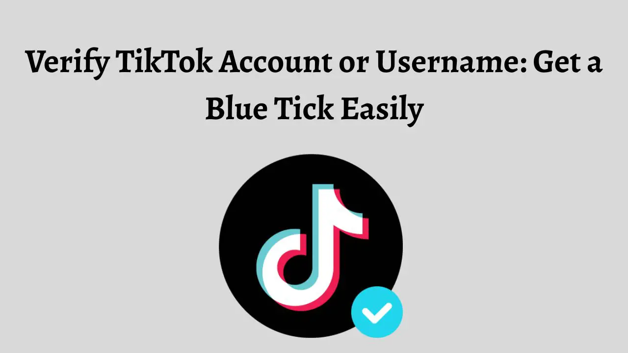 Verify TikTok Account or Username Get a Blue Tick Easily
