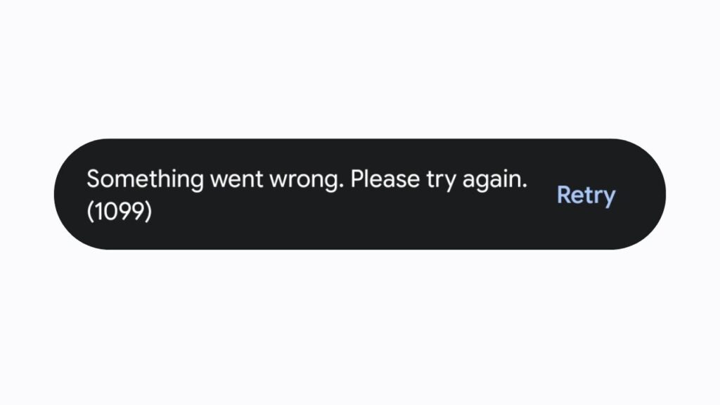 Gemini Error Code 1099