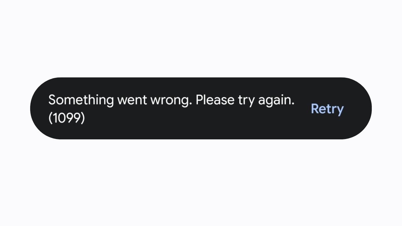 Gemini Error Code 1099