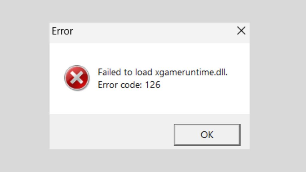 Fix Failed to Load xgameruntime.dll Code 126